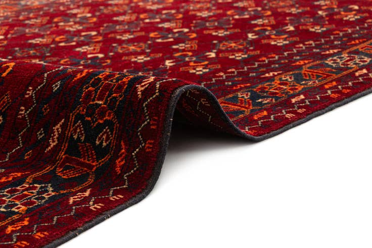 Detail image of 3' 3 x 6' 6 Hand Knotted Afghan Akhche Oriental Wool Runner Rug