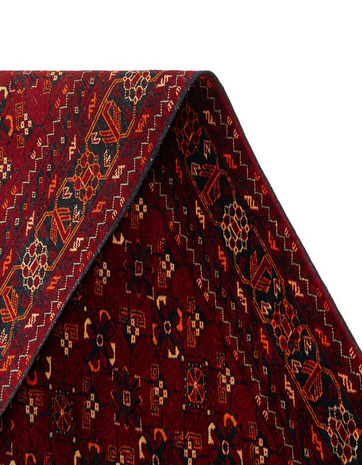 Detail image of 3' 3 x 6' 6  Hand Knotted Afghan Akhche Oriental Wool Runner Rug