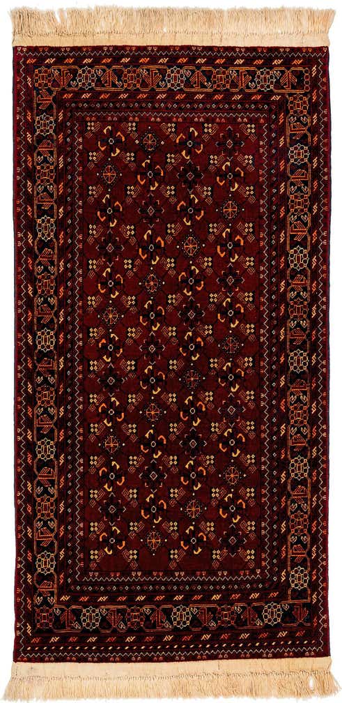 3' 3 x 6' 6 Hand Knotted Afghan Akhche Oriental Wool Runner Rug