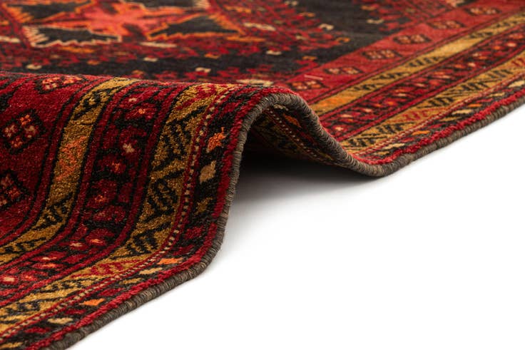 Detail image of 3' 4 x 7' Hand Knotted Afghan Akhche Wool Runner Rug