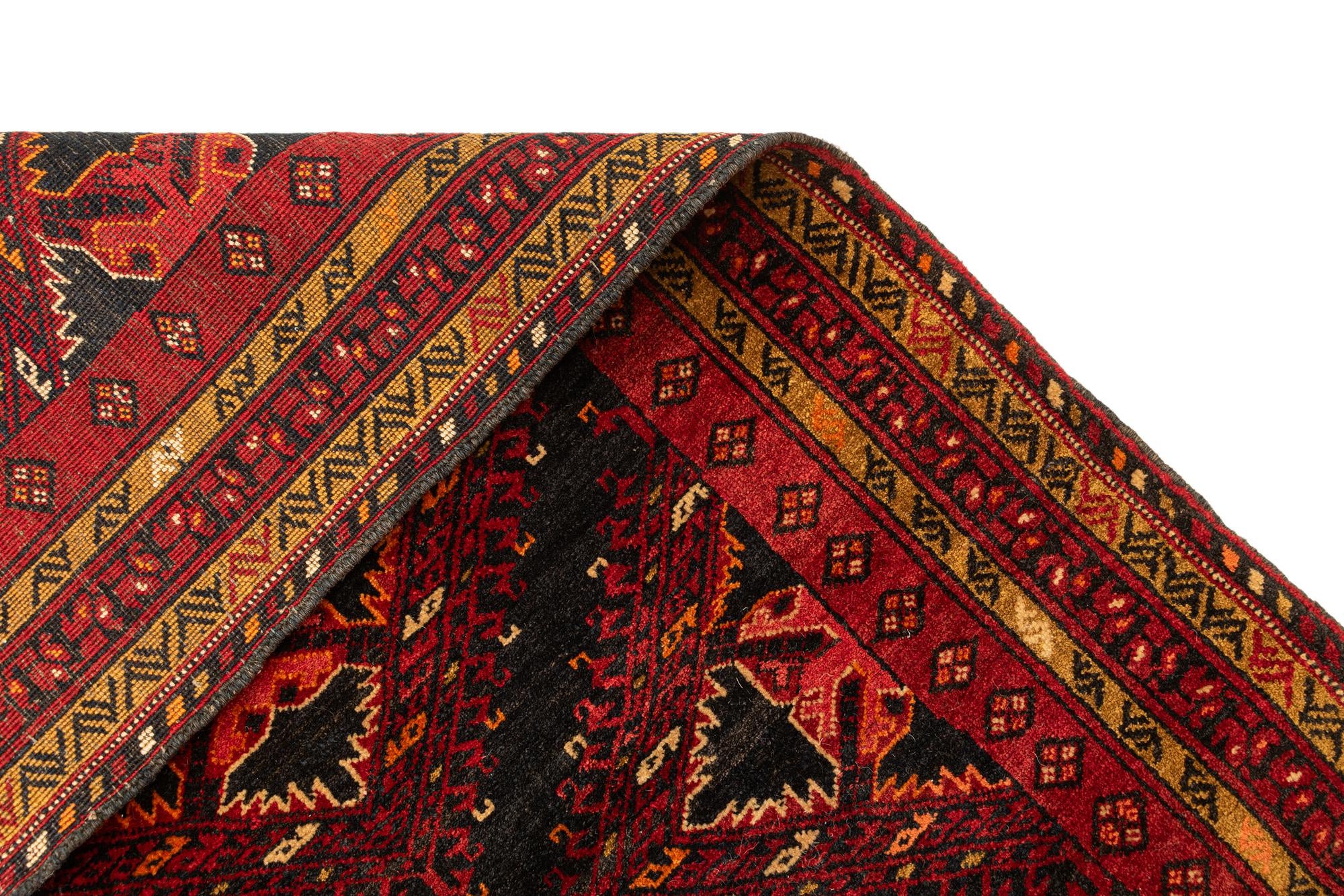 3' 4 x 7' Hand Knotted Afghan Akhche Wool Runner Rug