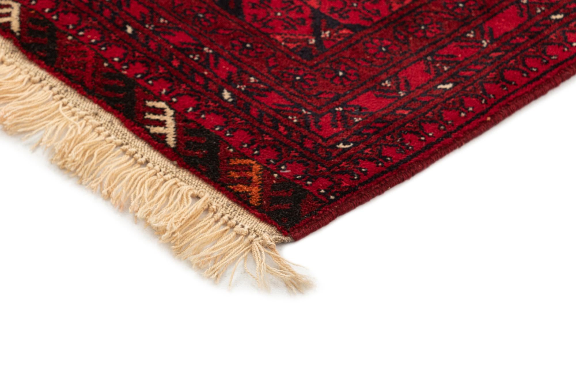 3' 3 x 6' 10 Hand Knotted Afghan Akhche Wool Runner Rug