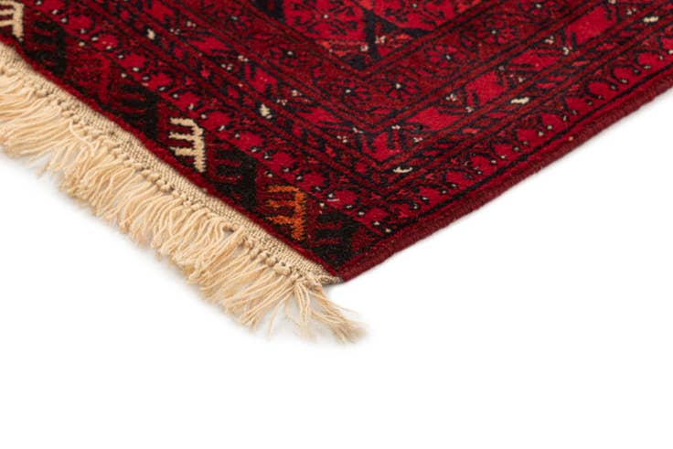 Detail image of 3' 3 x 6' 10 Hand Knotted Afghan Akhche Wool Runner Rug