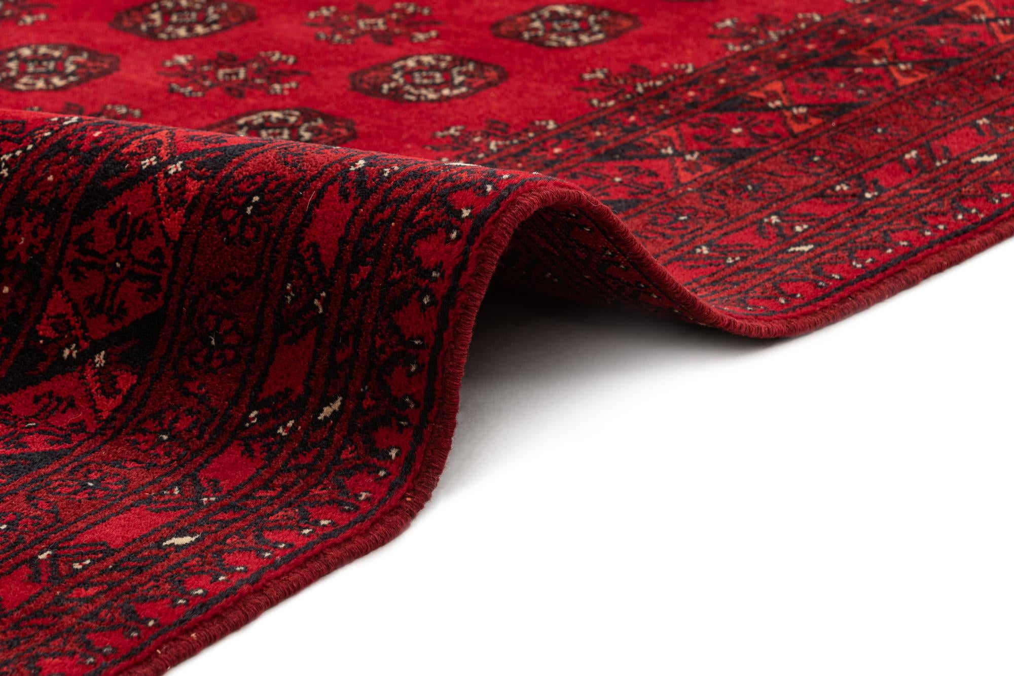 3' 3 x 6' 10 Hand Knotted Afghan Akhche Wool Runner Rug