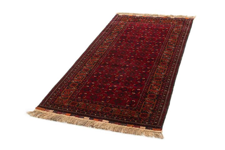 3' 6 x 6' 10 Hand Knotted Afghan Akhche Wool Runner Rug