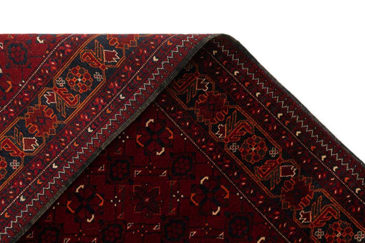 Detail image of 3' 6 x 6' 10 Hand Knotted Afghan Akhche Wool Runner Rug