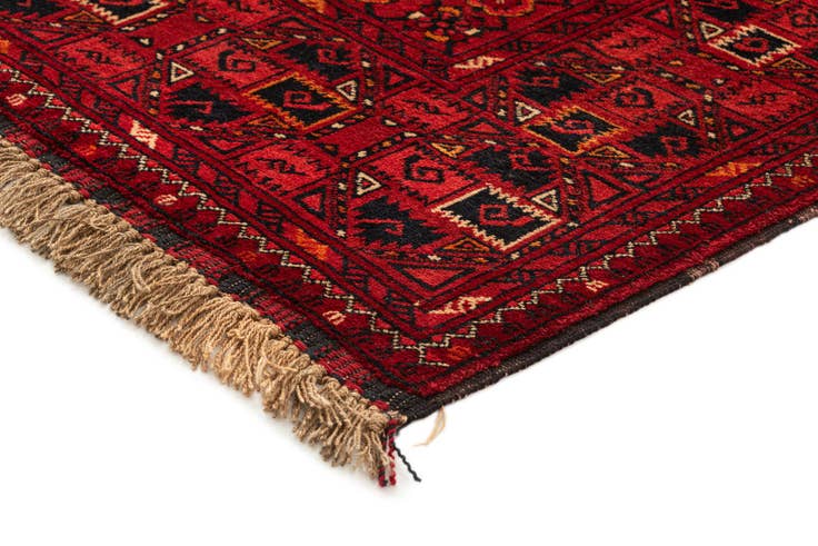 Detail image of 3' 3 x 6' 5 Hand Knotted Afghan Akhche Wool Runner Rug