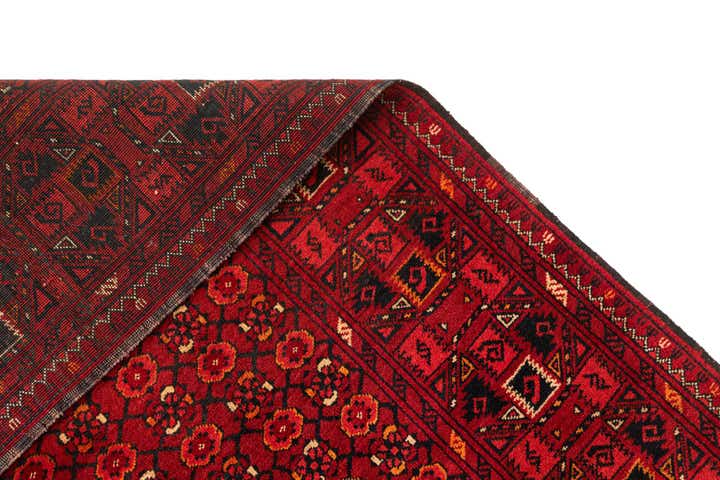 3' 3 x 6' 5 Hand Knotted Afghan Akhche Wool Runner Rug