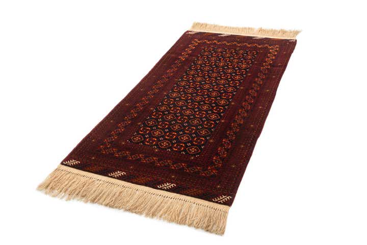 3' 3 x 6' 10 Hand Knotted Afghan Akhche Wool Runner Rug