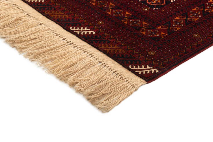 Detail image of 3' 3 x 6' 10 Hand Knotted Afghan Akhche Wool Runner Rug