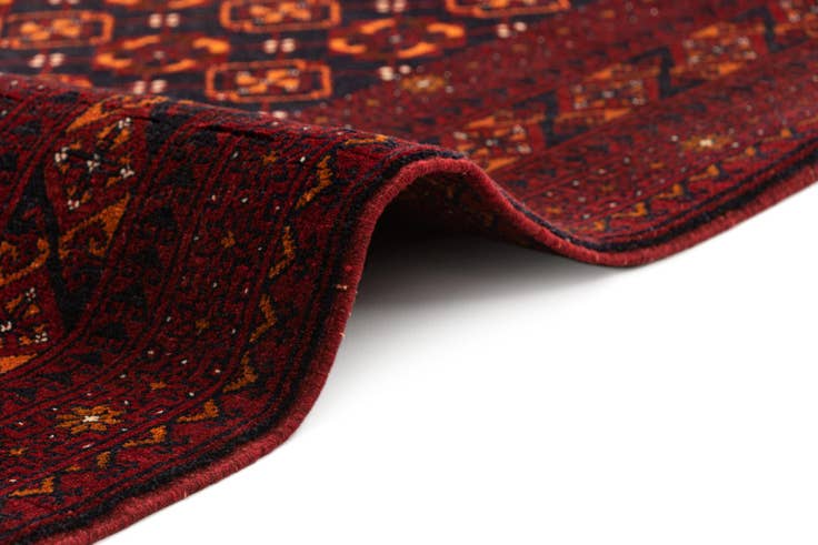Detail image of 3' 3 x 6' 10 Hand Knotted Afghan Akhche Wool Runner Rug