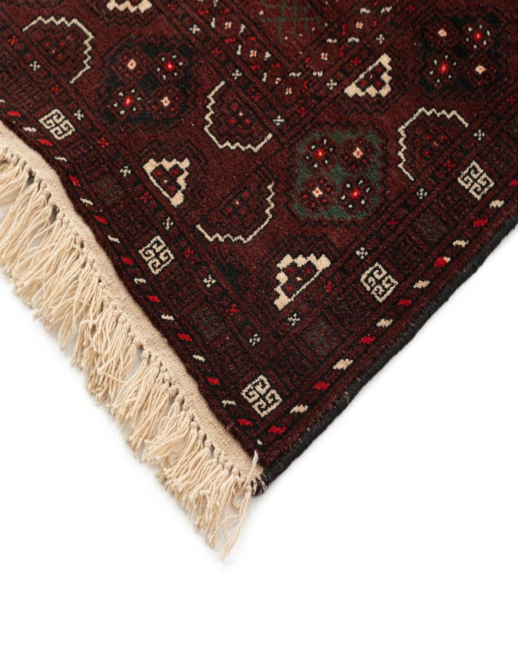 Detail image of 3' 3 x 6' 6  Hand Knotted Afghan Akhche Wool Runner Rug
