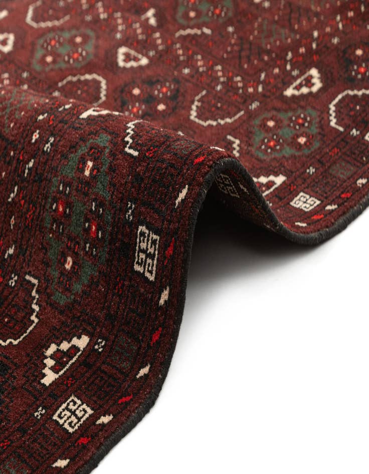 Detail image of 3' 3 x 6' 6  Hand Knotted Afghan Akhche Wool Runner Rug