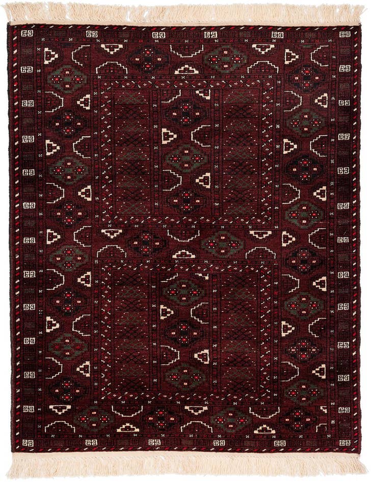 Detail image of 3' 3 x 6' 6 Hand Knotted Afghan Akhche Wool Runner Rug