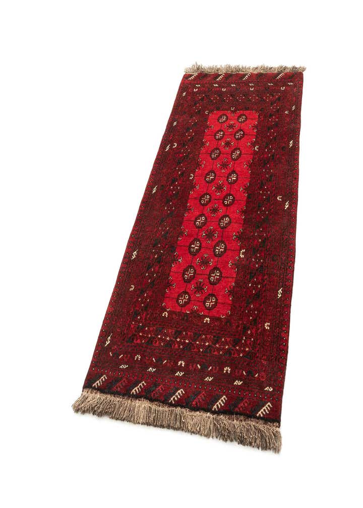 3' 5 x 6' 5 Hand Knotted Afghan Akhche Wool Runner Rug