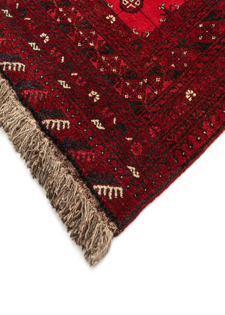 3' 5 x 6' 5 Hand Knotted Afghan Akhche Wool Runner Rug