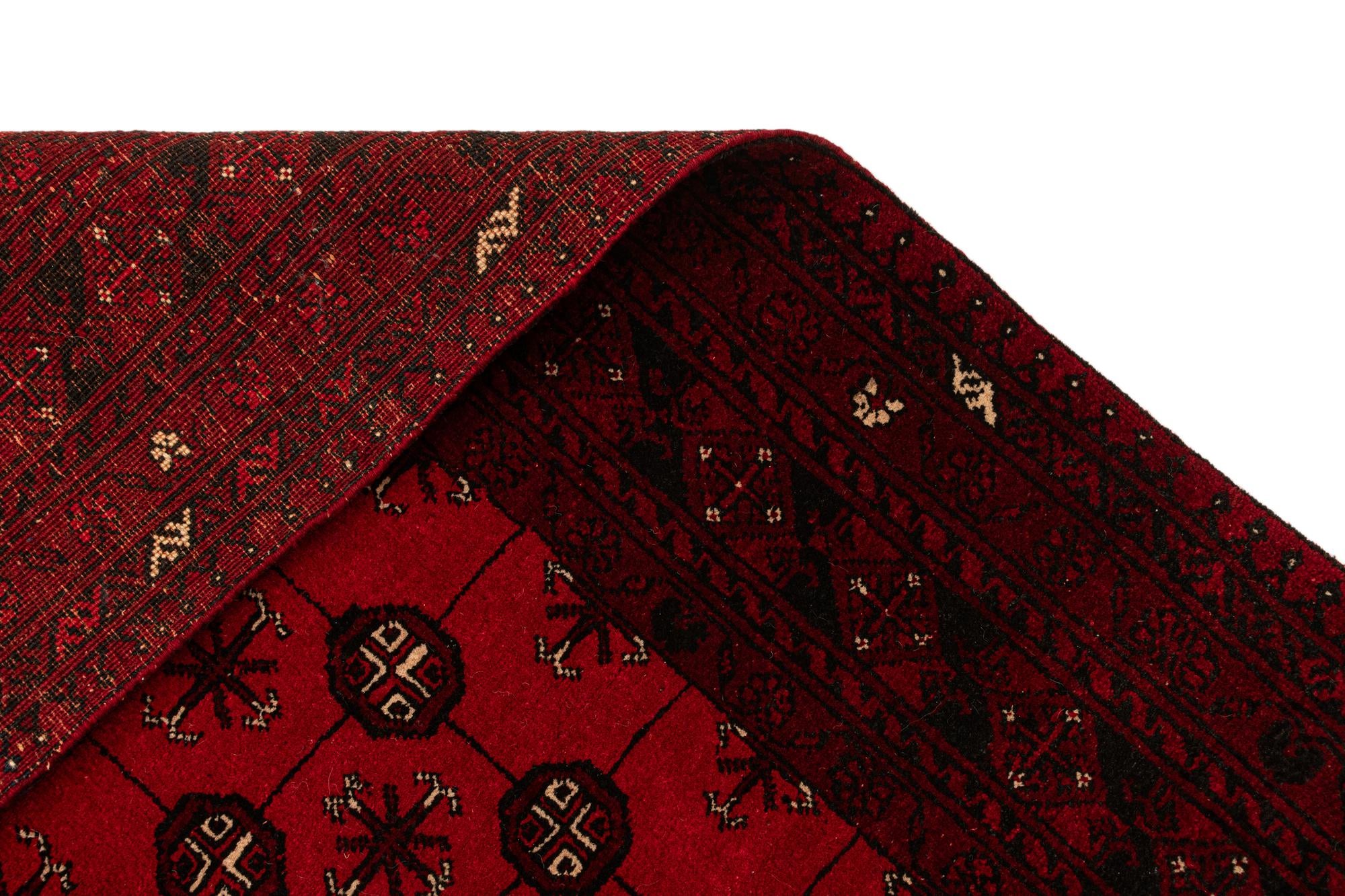 3' 5 x 6' 5 Hand Knotted Afghan Akhche Wool Runner Rug