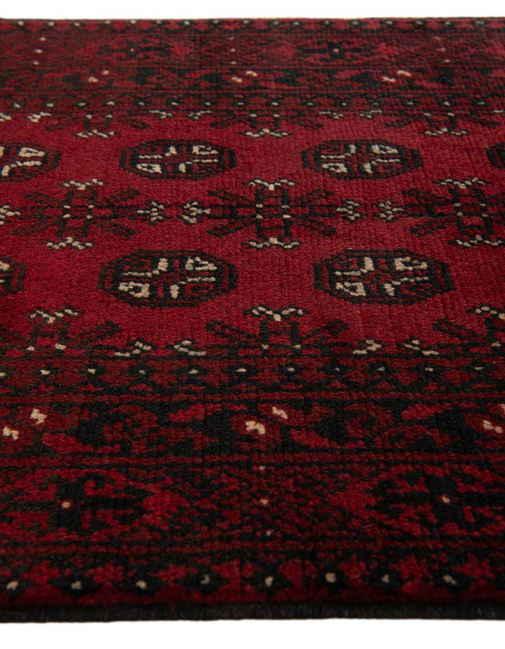 Detail image of 2' 9 x 9' 5  Hand Knotted Afghan Akhche Wool Runner Rug