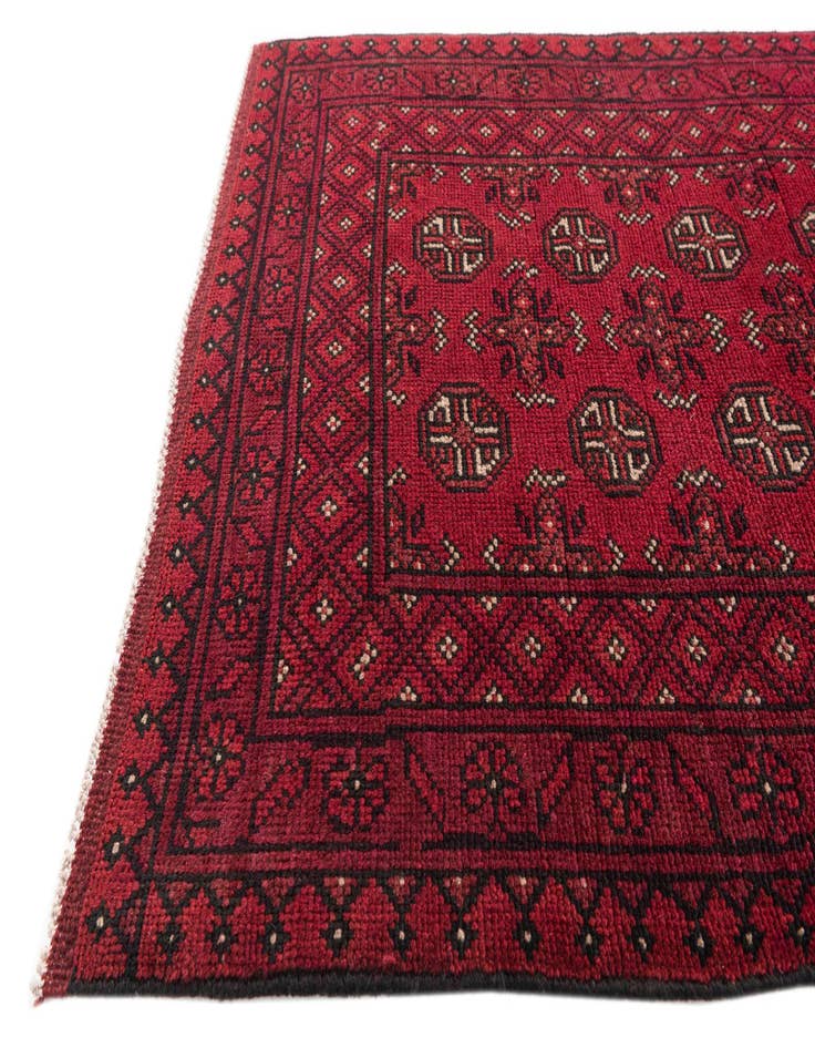 Detail image of 2' 9 x 15' 8  Hand Knotted Afghan Akhche Wool Runner Rug