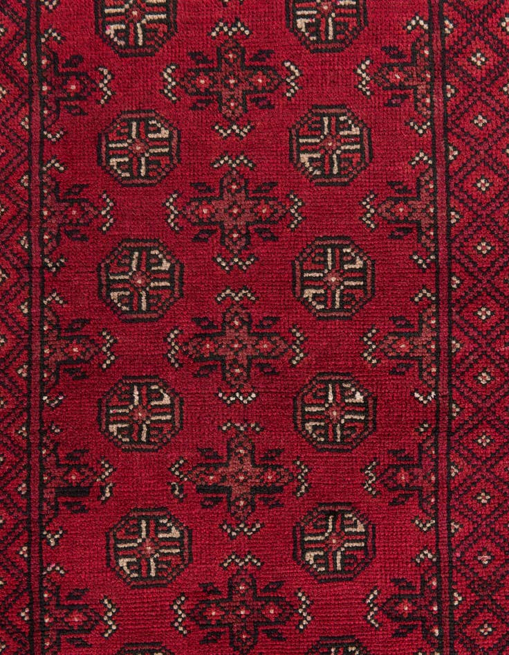 Detail image of 2' 9 x 15' 8  Hand Knotted Afghan Akhche Wool Runner Rug