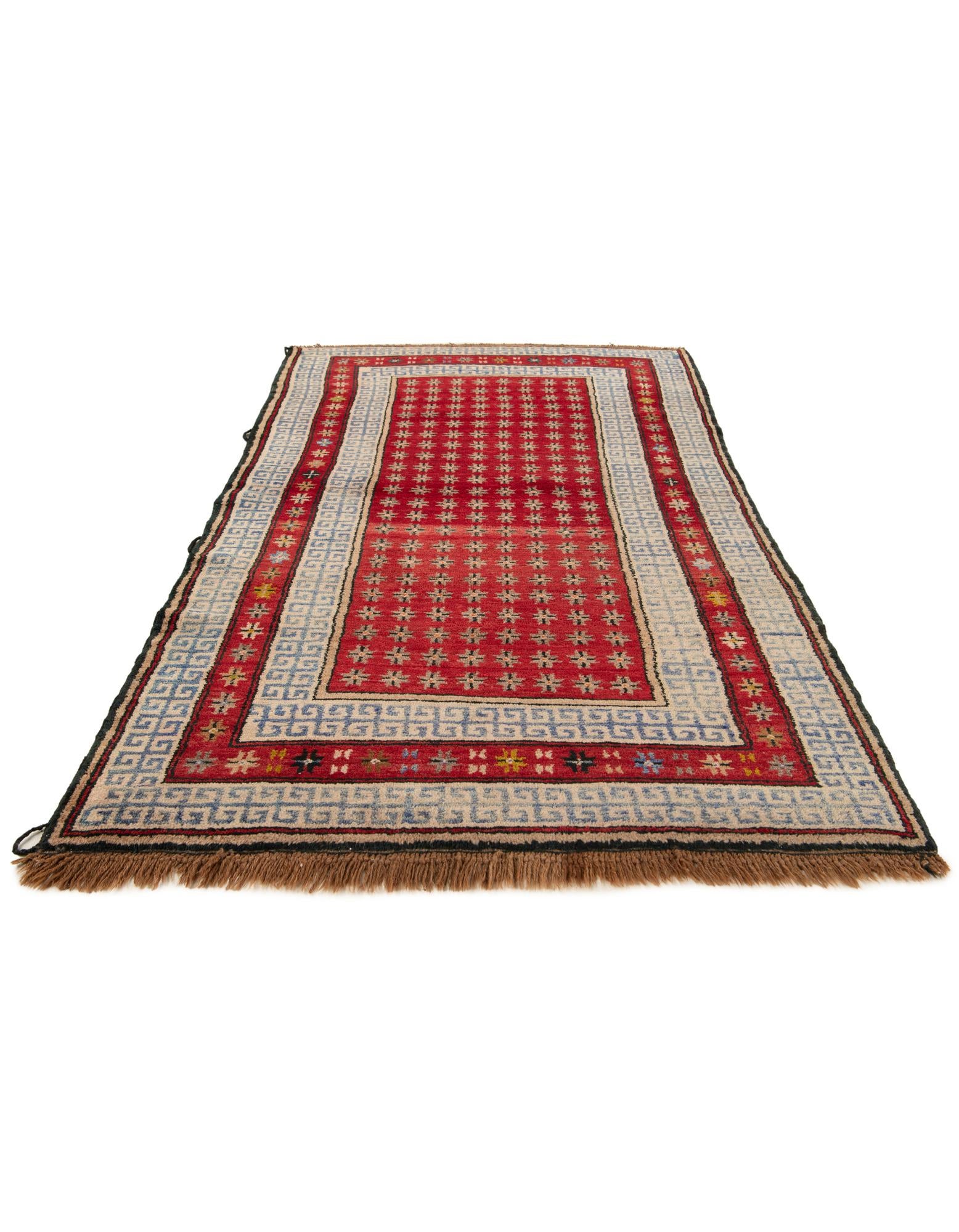 3' 10 x 7' 2 Hand Knotted Afghan Akhche Wool Runner Rug