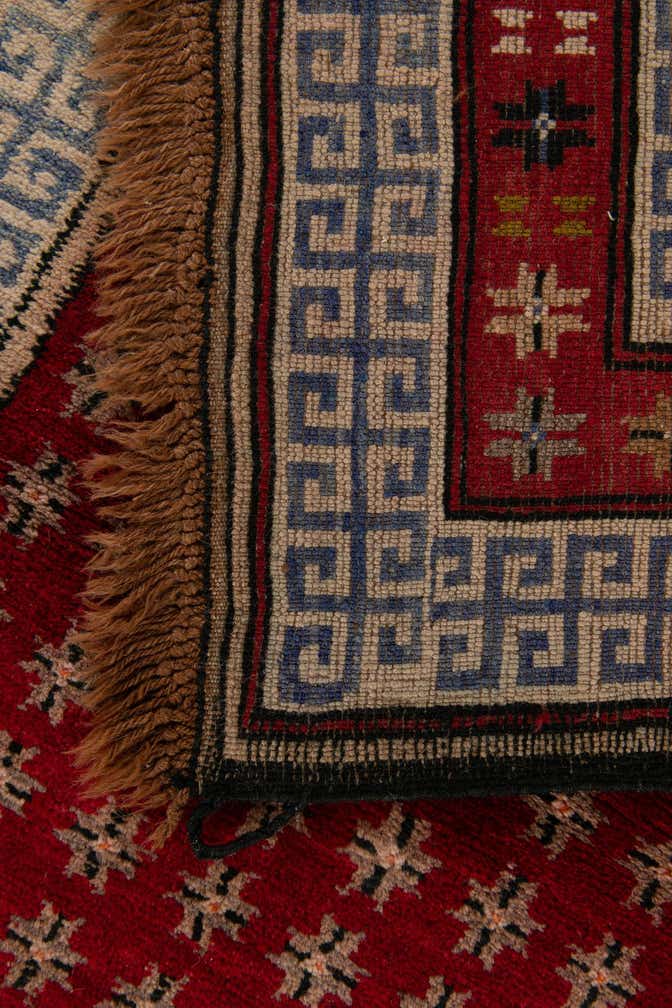 3' 10 x 7' 2 Hand Knotted Afghan Akhche Wool Runner Rug