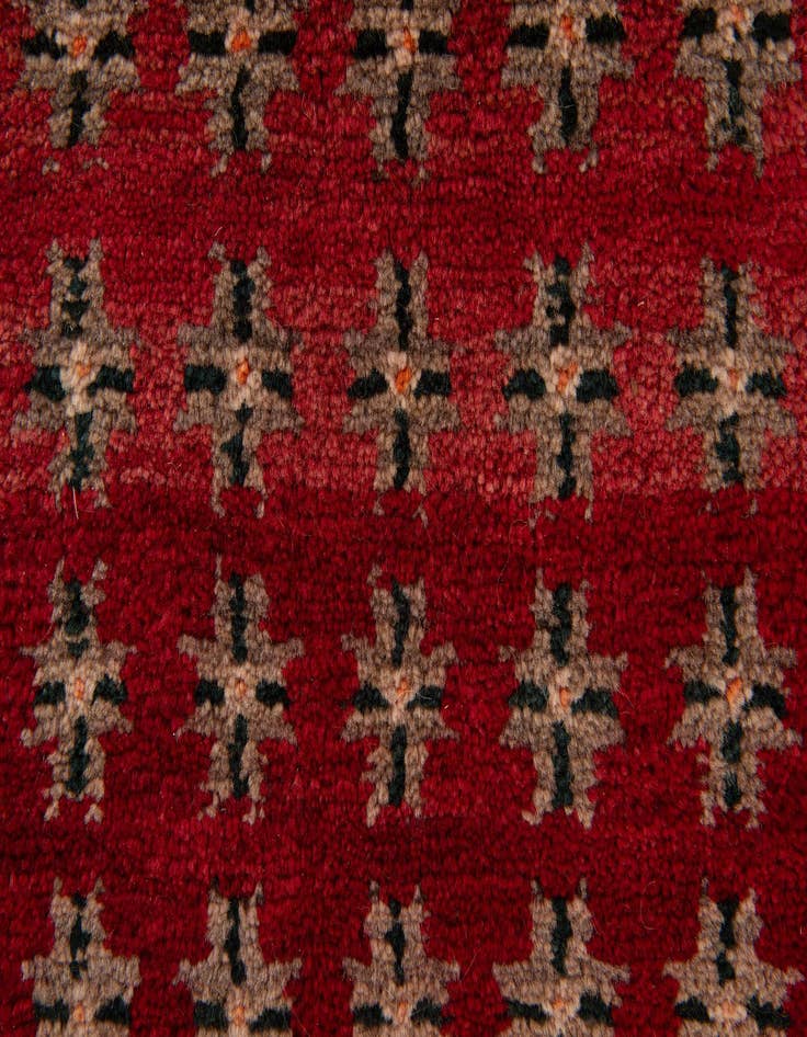 Detail image of 3' 10 x 7' 2  Hand Knotted Afghan Akhche Wool Runner Rug
