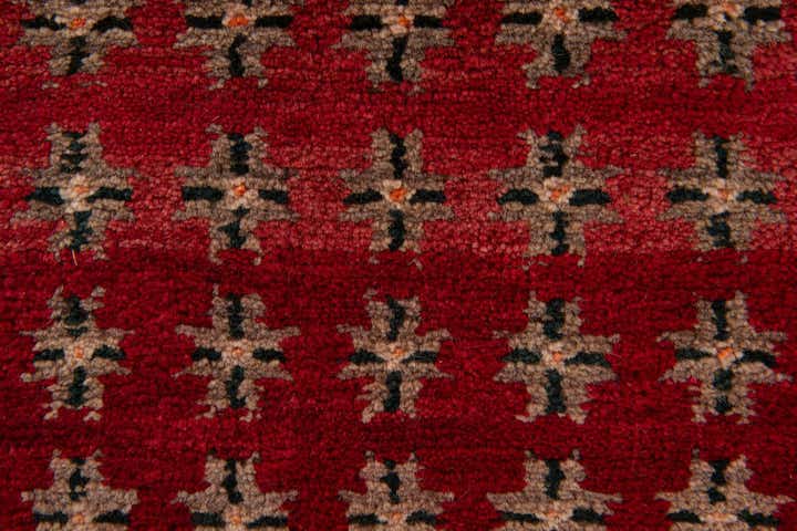 3' 10 x 7' 2 Hand Knotted Afghan Akhche Wool Runner Rug