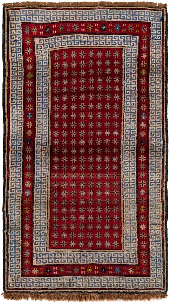 3' 10 x 7' 2 Hand Knotted Afghan Akhche Wool Runner Rug