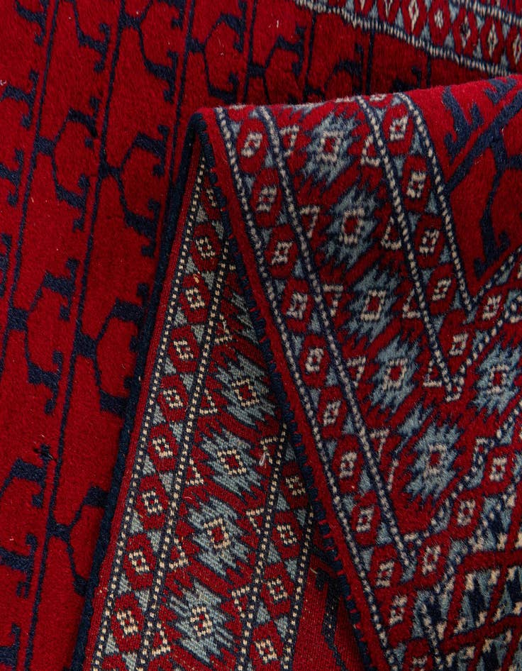 Detail image of 2' x 3' 10  Hand Knotted Afghan Akhche Wool Runner Rug