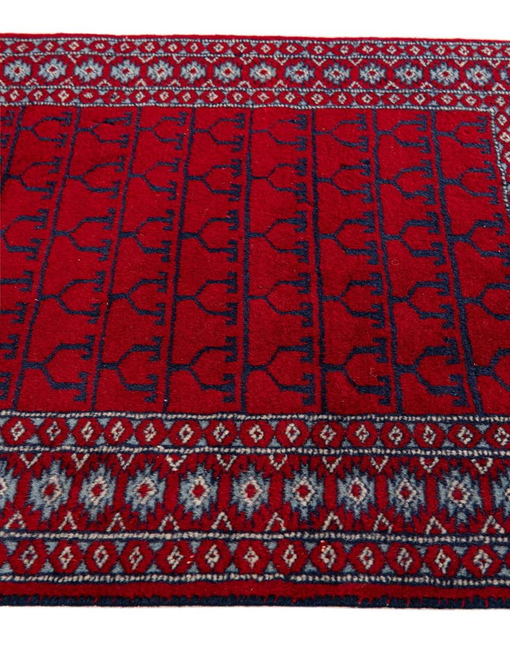 Detail image of 2' x 3' 10 Hand Knotted Afghan Akhche Wool Runner Rug