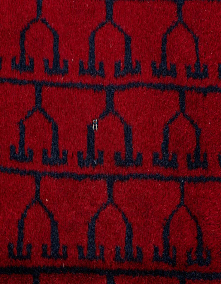 Detail image of 2' x 3' 10  Hand Knotted Afghan Akhche Wool Runner Rug