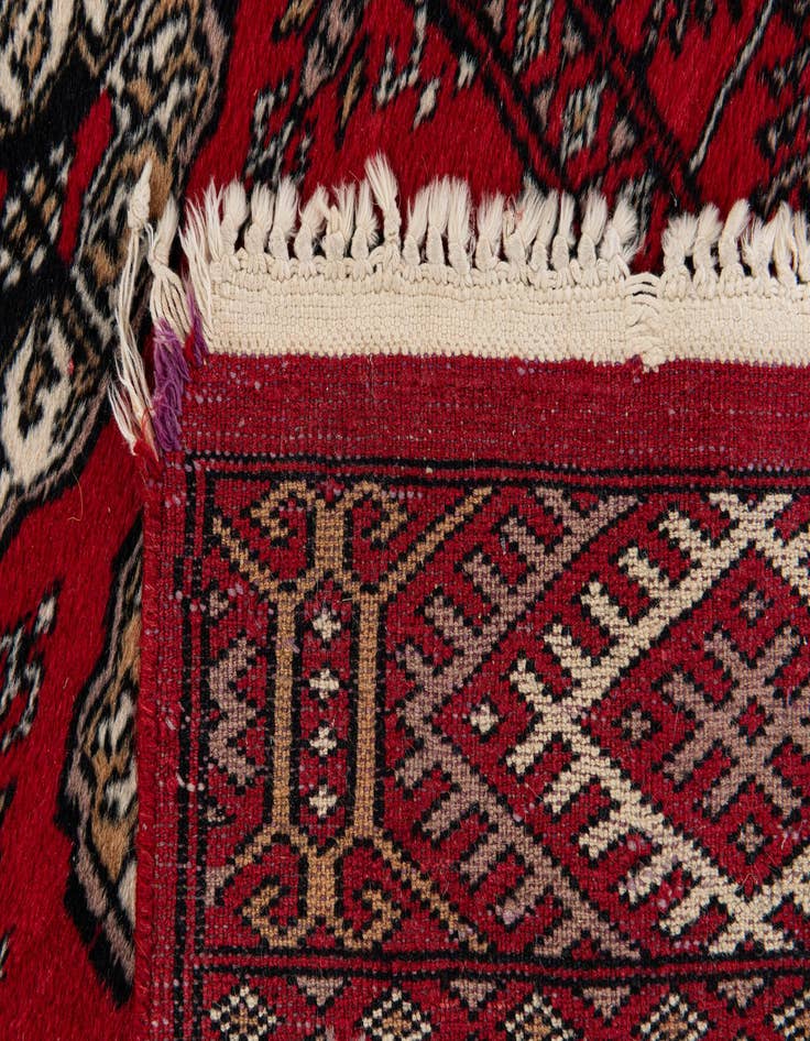 Detail image of 2' 3 x 4' 7  Hand Knotted Afghan Akhche Wool Runner Rug