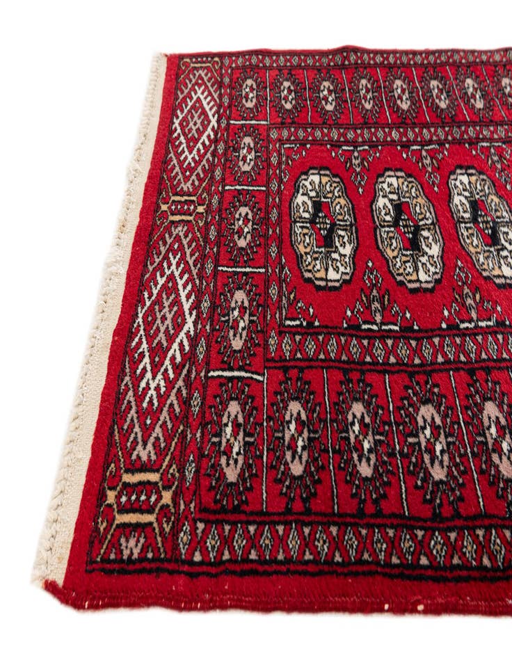 Detail image of 2' 3 x 4' 7 Hand Knotted Afghan Akhche Wool Runner Rug
