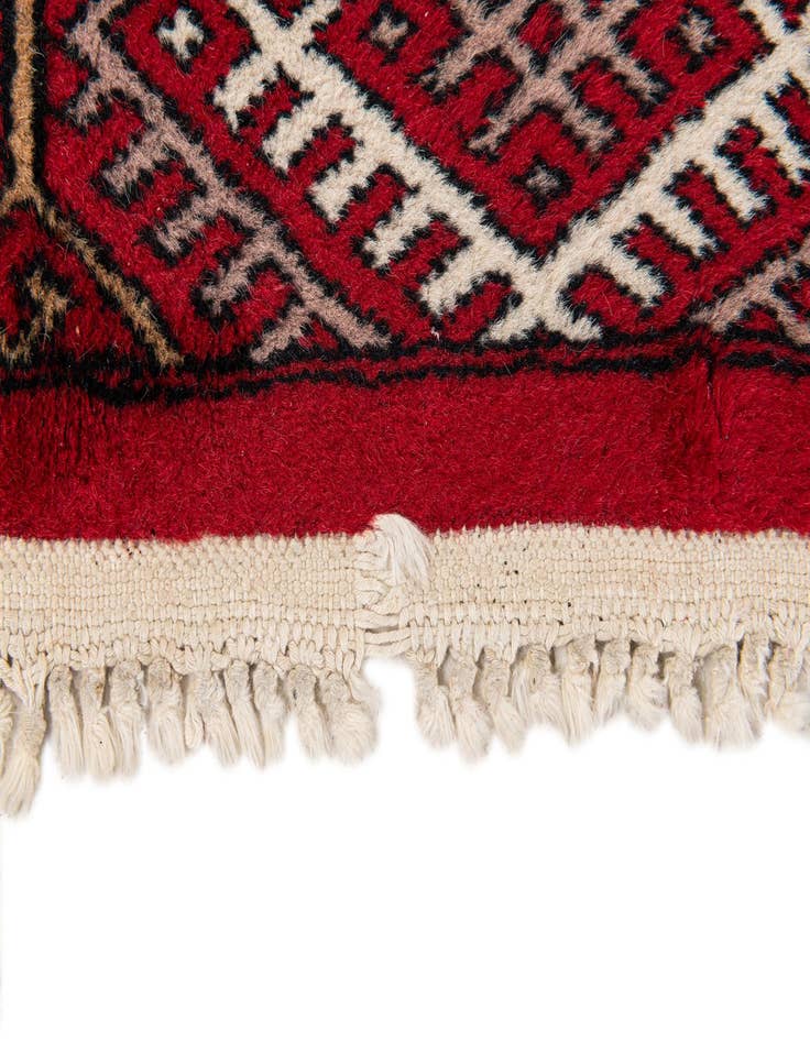 Detail image of 2' 3 x 4' 7  Hand Knotted Afghan Akhche Wool Runner Rug