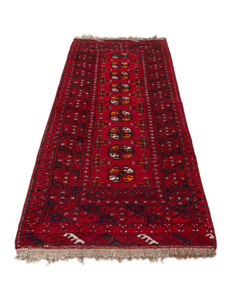 Detail image of 1' 10 x 4' 7  Hand Knotted Afghan Akhche Wool Runner Rug