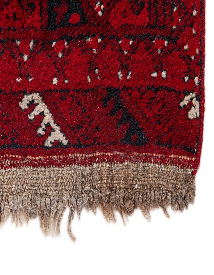 Detail image of 1' 10 x 4' 7  Hand Knotted Afghan Akhche Wool Runner Rug