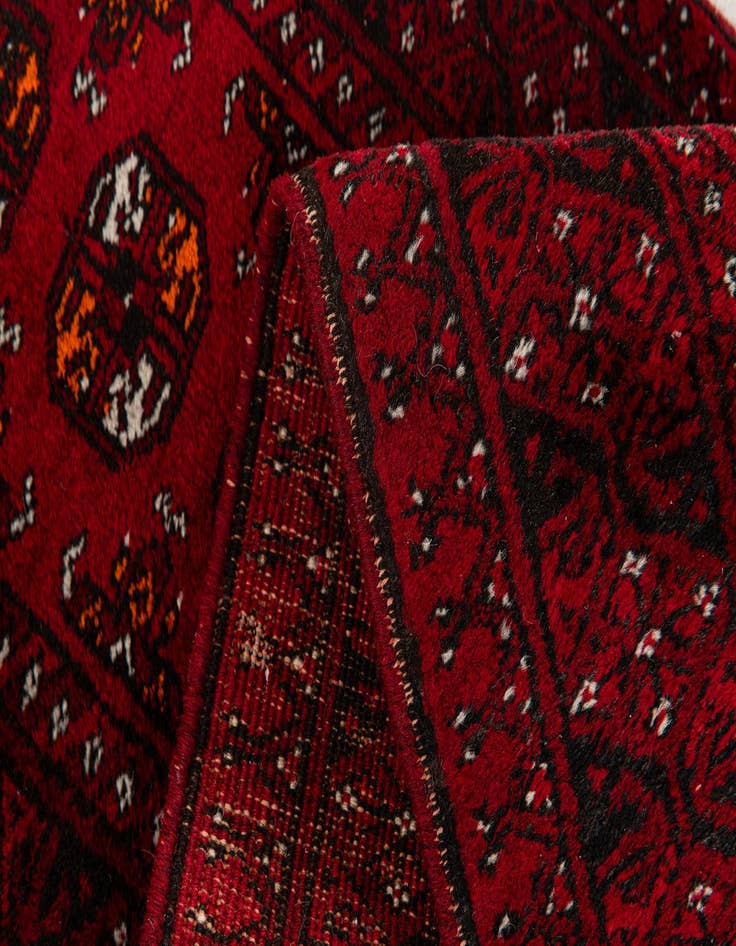 Detail image of 1' 10 x 4' 7  Hand Knotted Afghan Akhche Wool Runner Rug