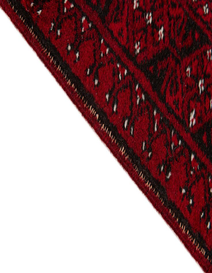 Detail image of 1' 10 x 4' 7  Hand Knotted Afghan Akhche Wool Runner Rug