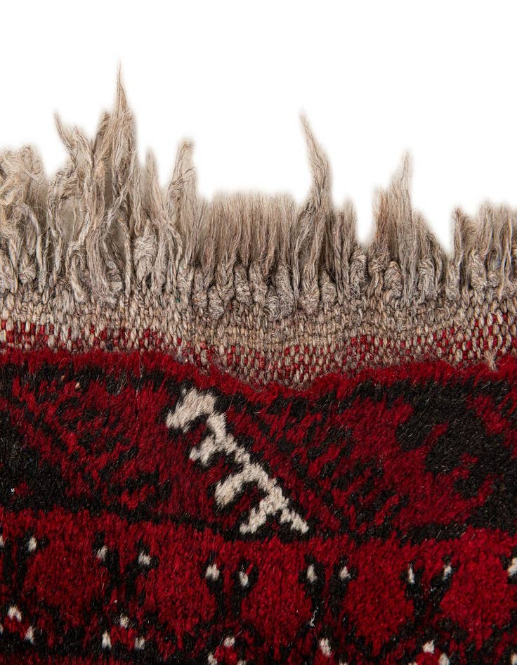 Detail image of 1' 10 x 4' 7  Hand Knotted Afghan Akhche Wool Runner Rug