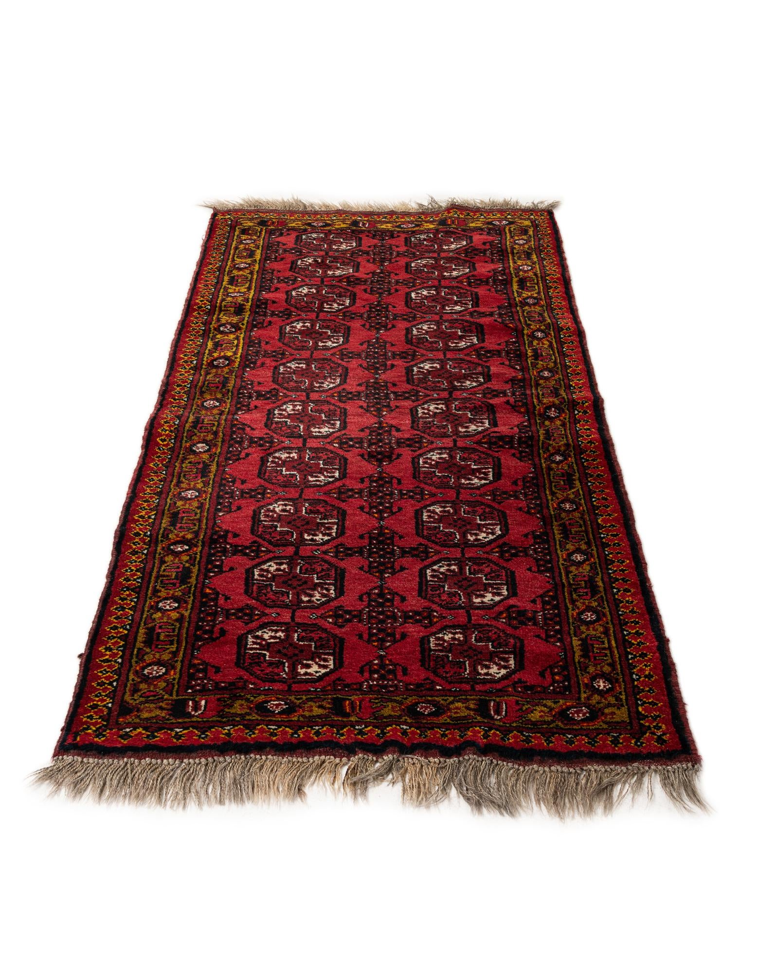85cm x 180cm Hand Knotted Afghan Akhche Wool Runner Rug