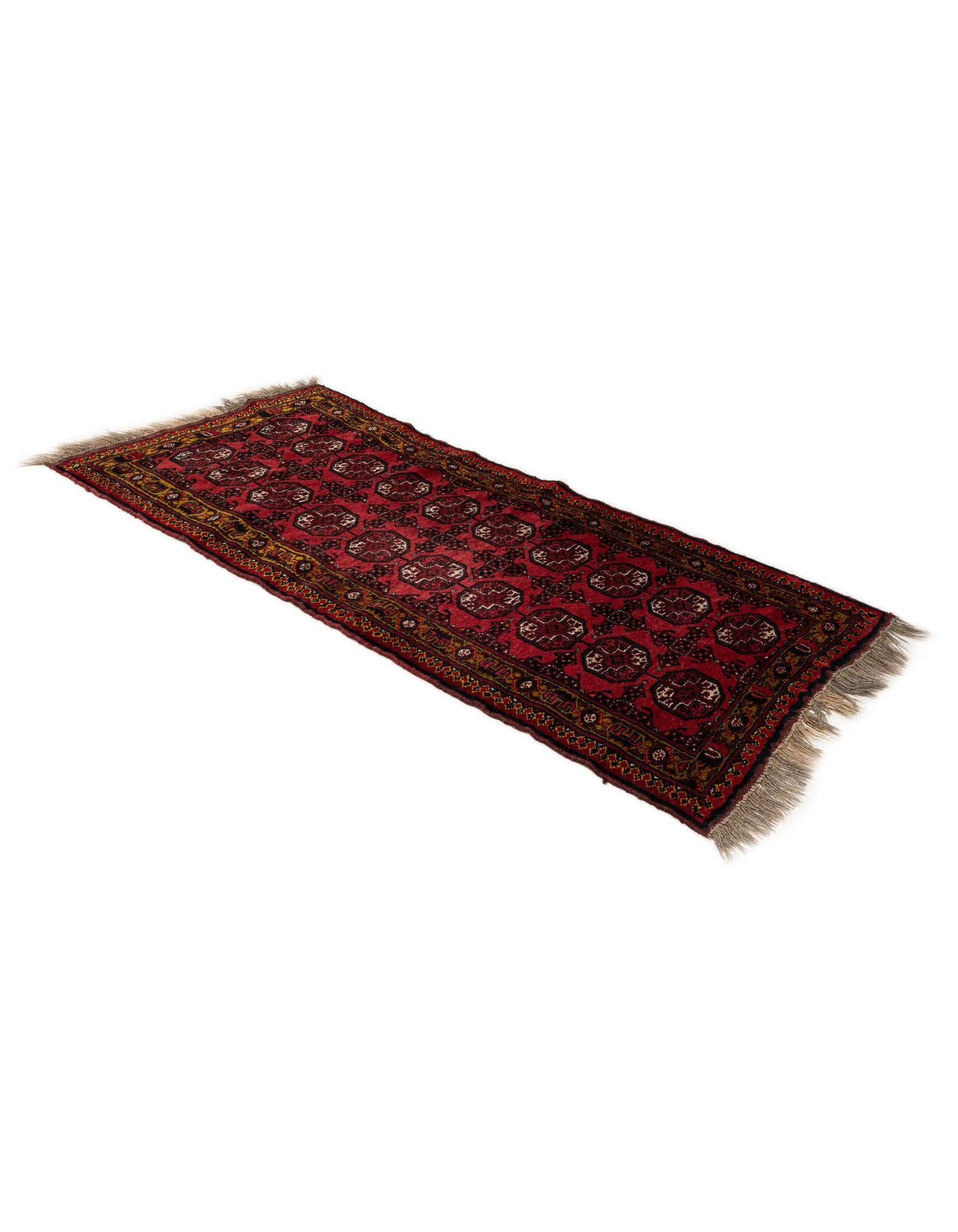 85cm x 180cm Hand Knotted Afghan Akhche Wool Runner Rug