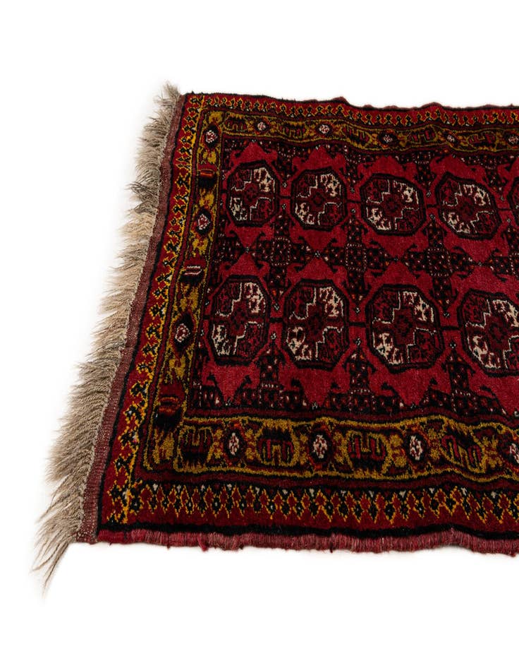 Detail image of 2' 10 x 5' 11  Hand Knotted Afghan Akhche Wool Runner Rug