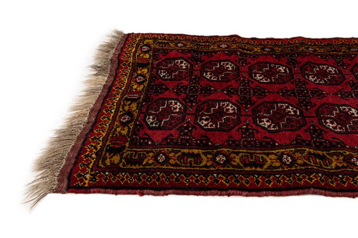 Detail image of 2' 10 x 5' 11 Hand Knotted Afghan Akhche Wool Runner Rug