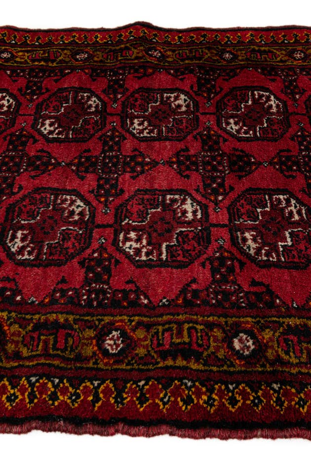 Detail image of 2' 10 x 5' 11 Hand Knotted Afghan Akhche Wool Runner Rug