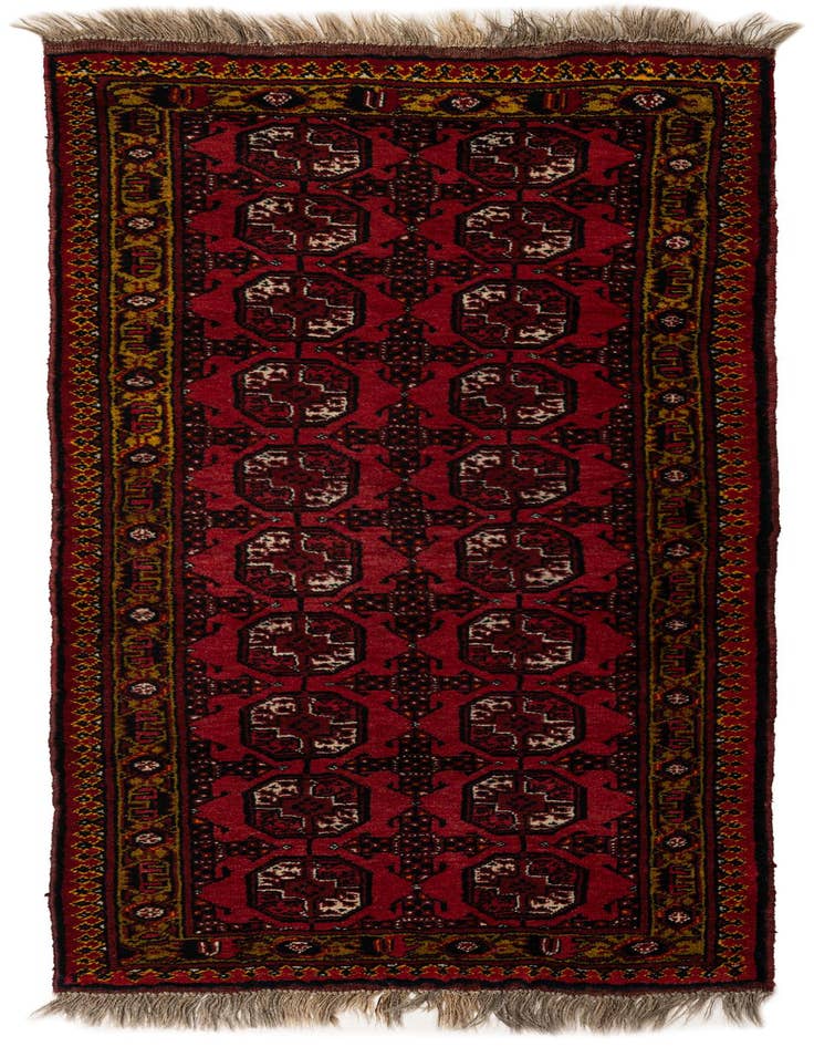 Detail image of 2' 10 x 5' 11 Hand Knotted Afghan Akhche Wool Runner Rug