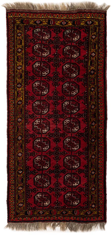 Detail image of 2' 10 x 5' 11 Hand Knotted Afghan Akhche Wool Runner Rug