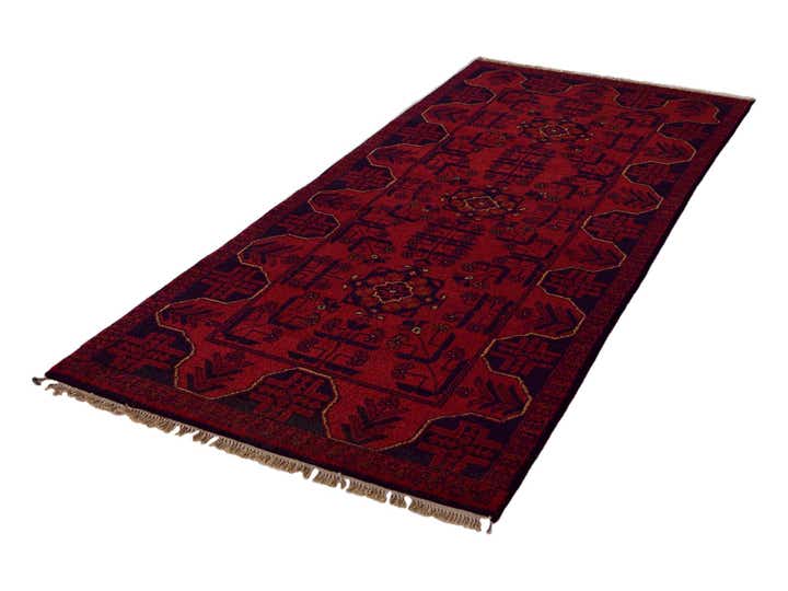 2' 7 x 6' 1 Afghan Akhche Wool Runner Rug