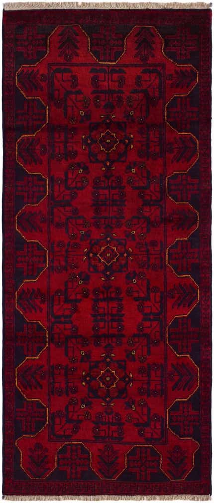 2' 7 x 6' 1 Afghan Akhche Wool Runner Rug