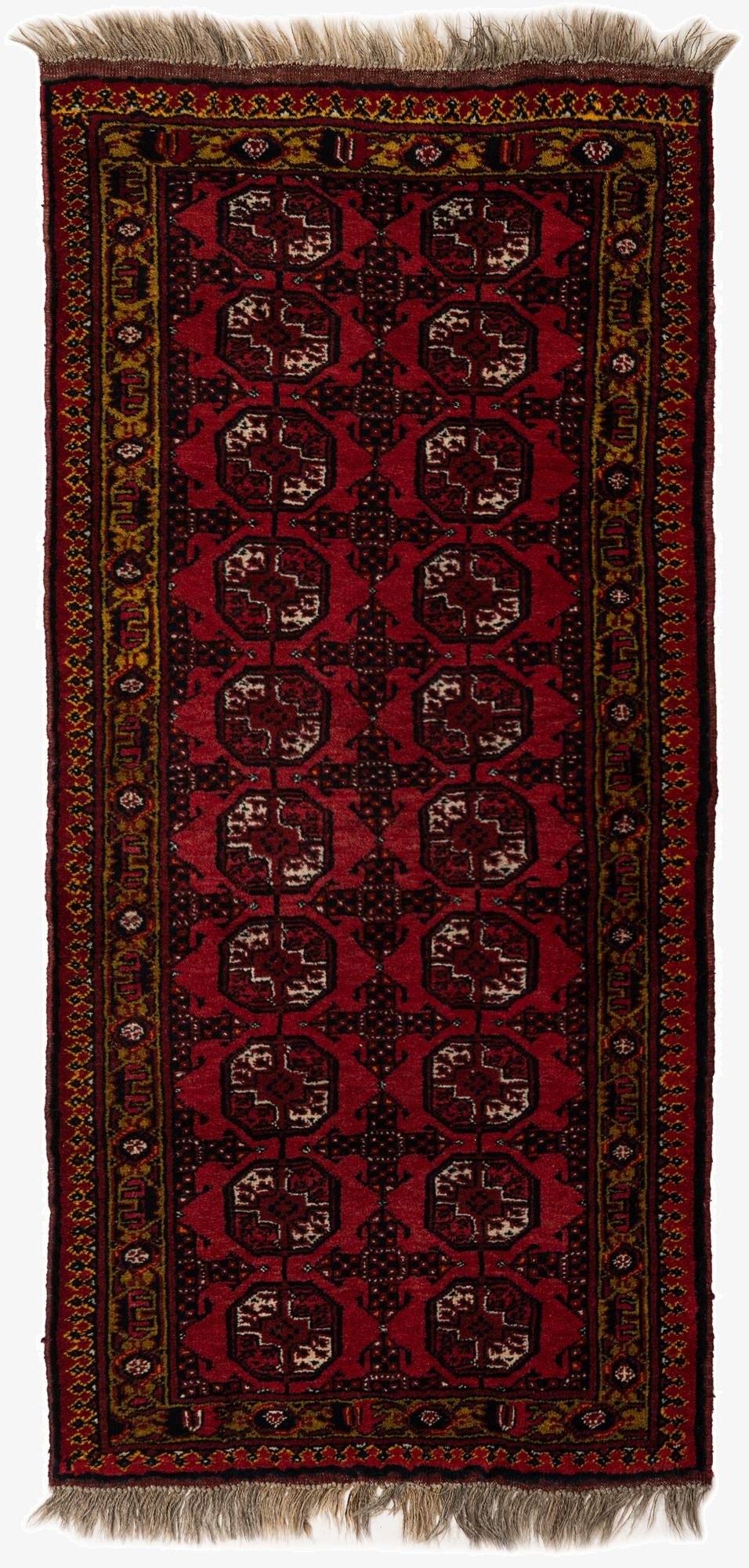 2' 10 x 5' 11  Hand Knotted Afghan Akhche Wool Runner Rug